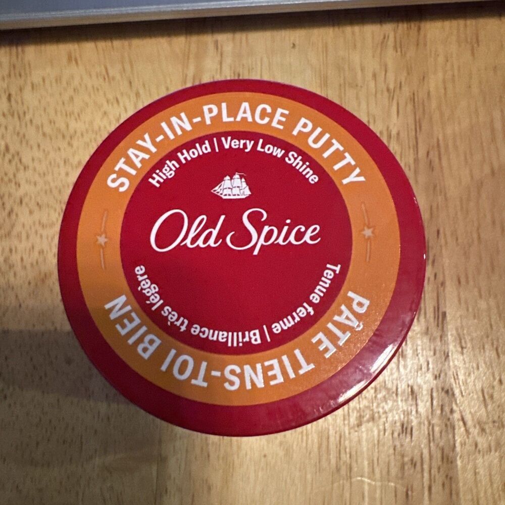 Old Spice Stay In Place Hair Styling Putty for Men Coconut Scent 2.2 Ounce